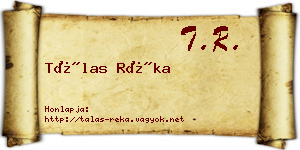Tálas Réka névjegykártya